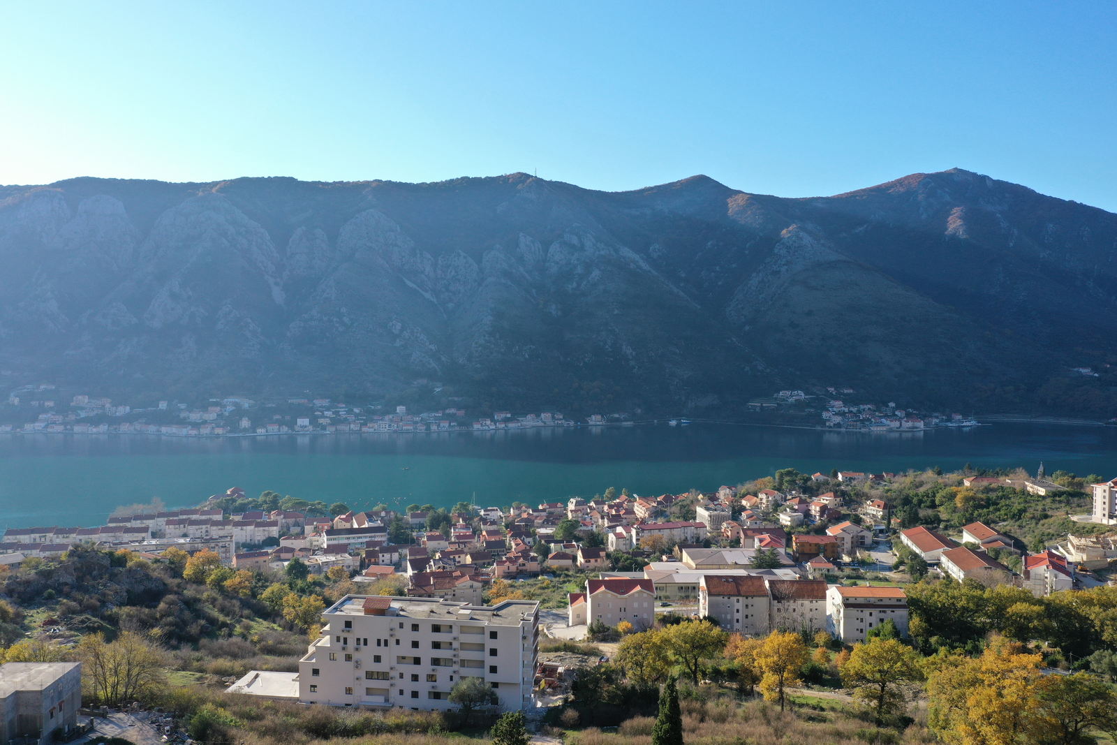 For sale land in Dobrota with sea view