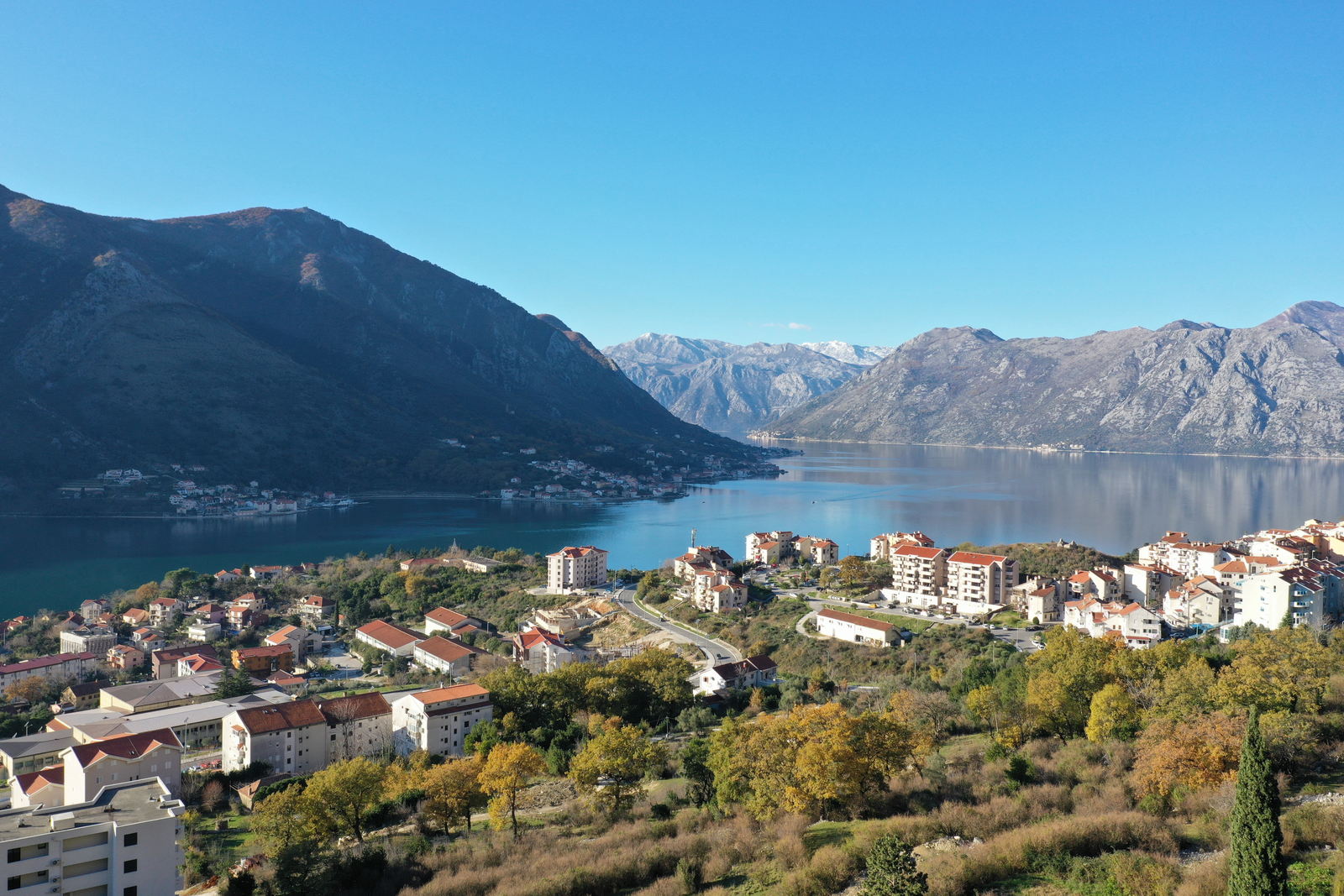 For sale land in Dobrota with sea view