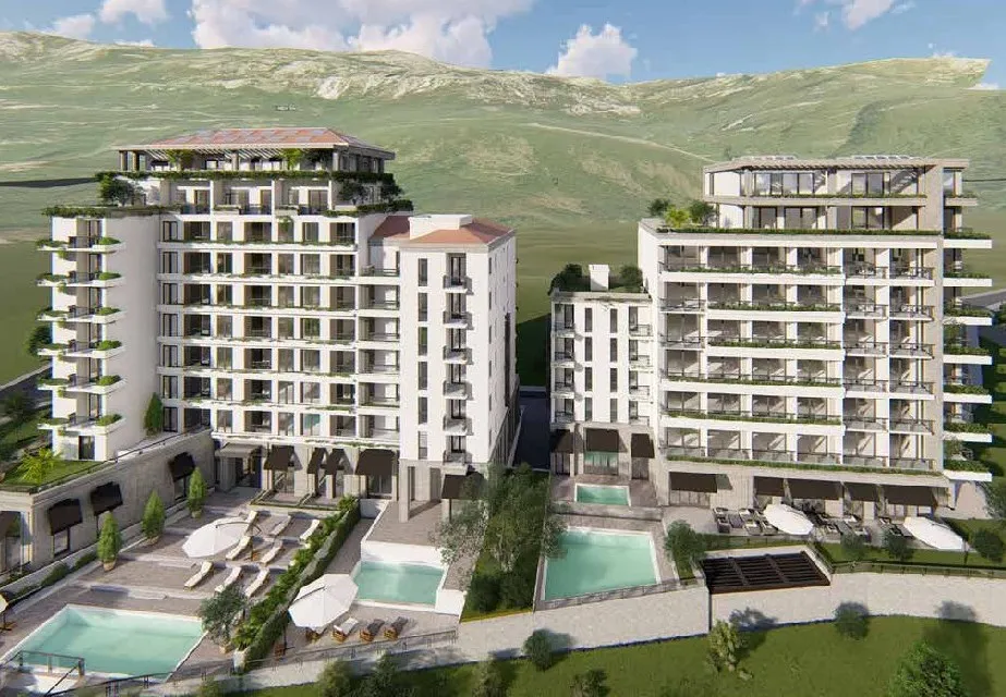 Wohnungen im Komplex mit Schwimmbad in Becici