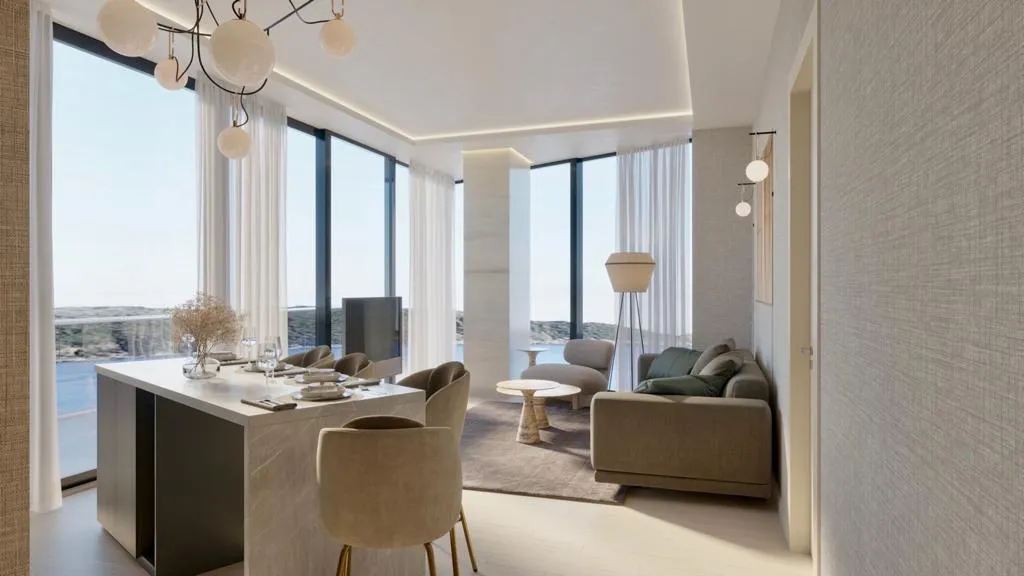 Luxury apartments under construction first line to the sea