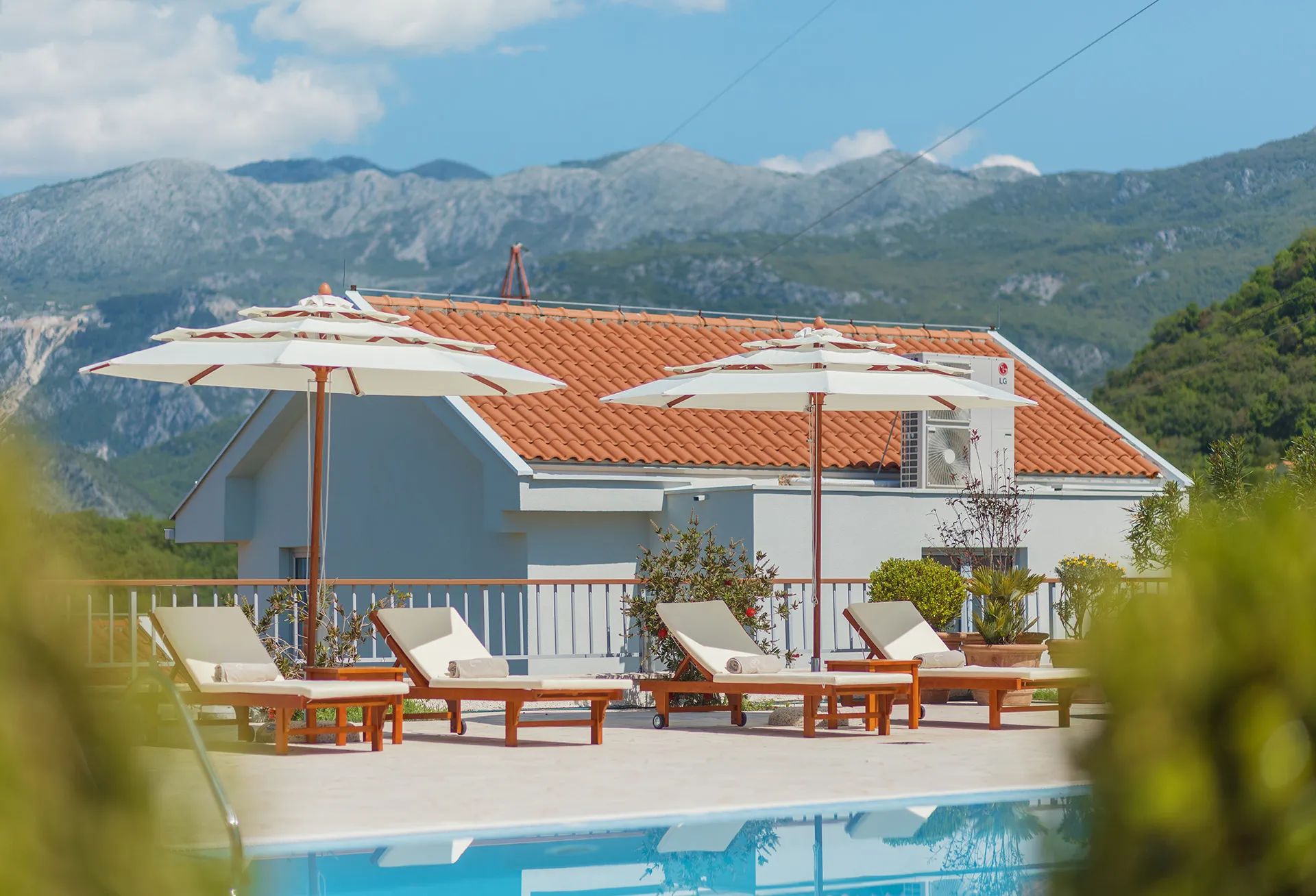 A complex of modern villas with a beautiful view