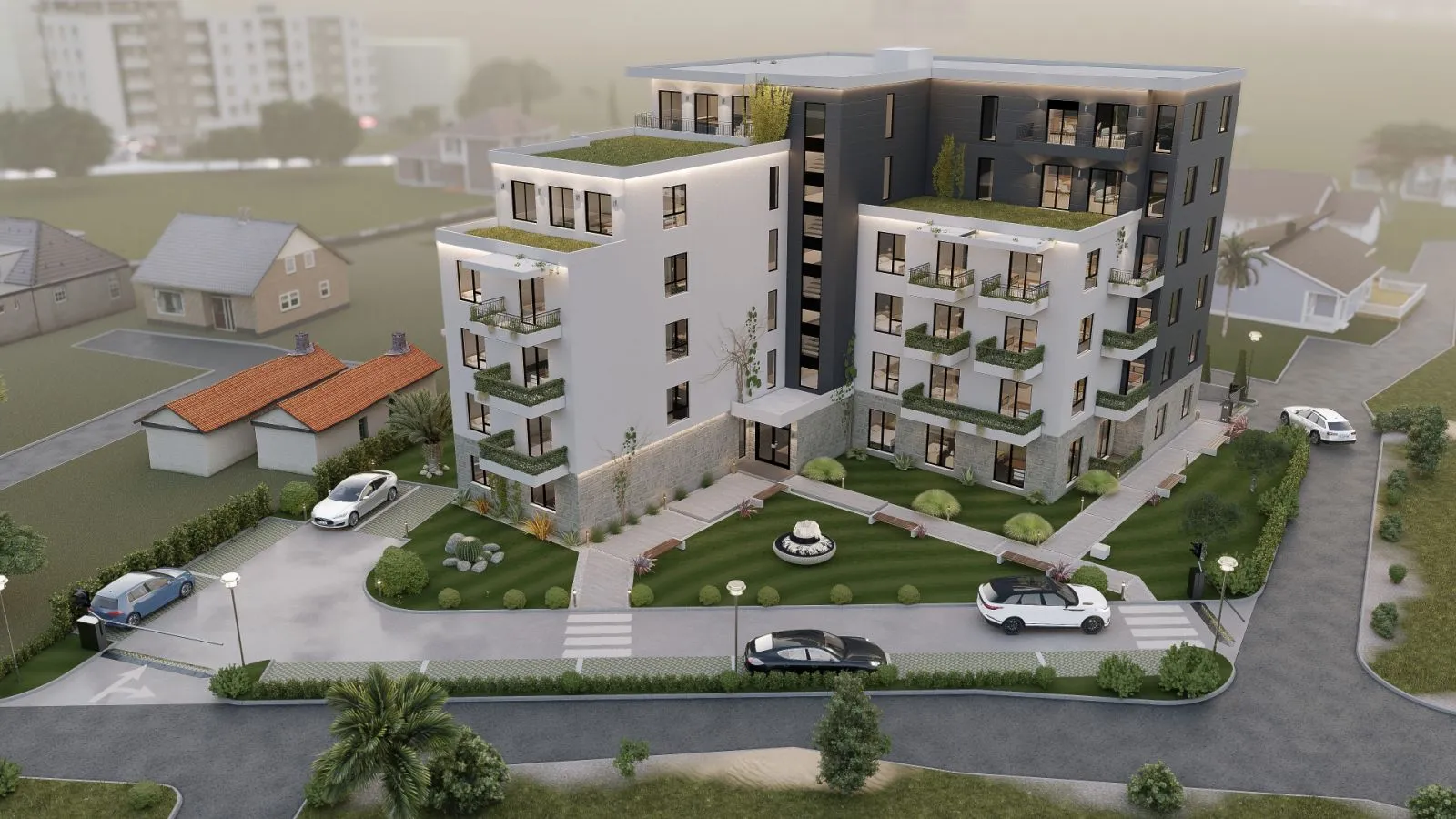 The new modern building offers a range of one, two and three bedroom apartments