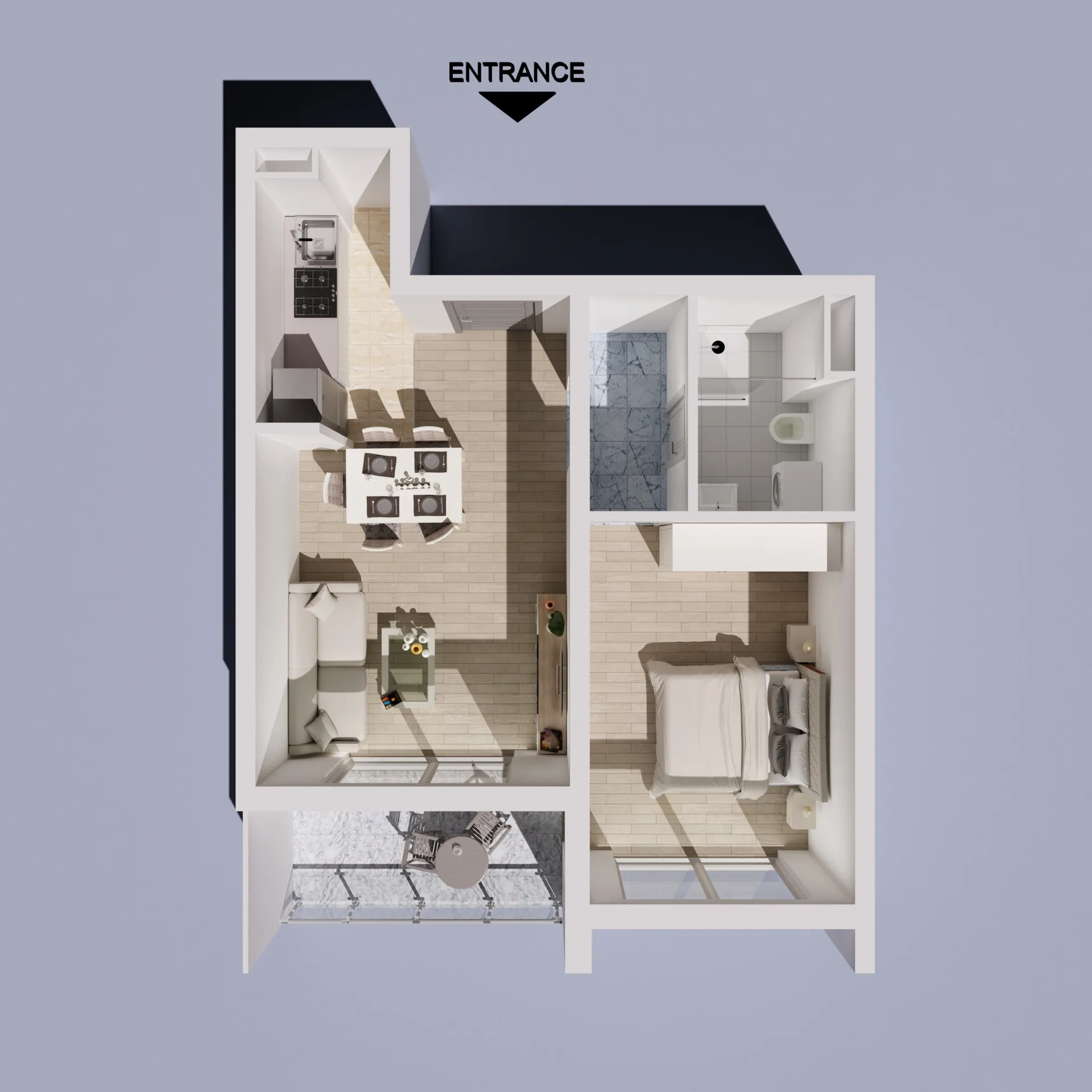 One-Bedroom Apartment, 38 m² in Bečići