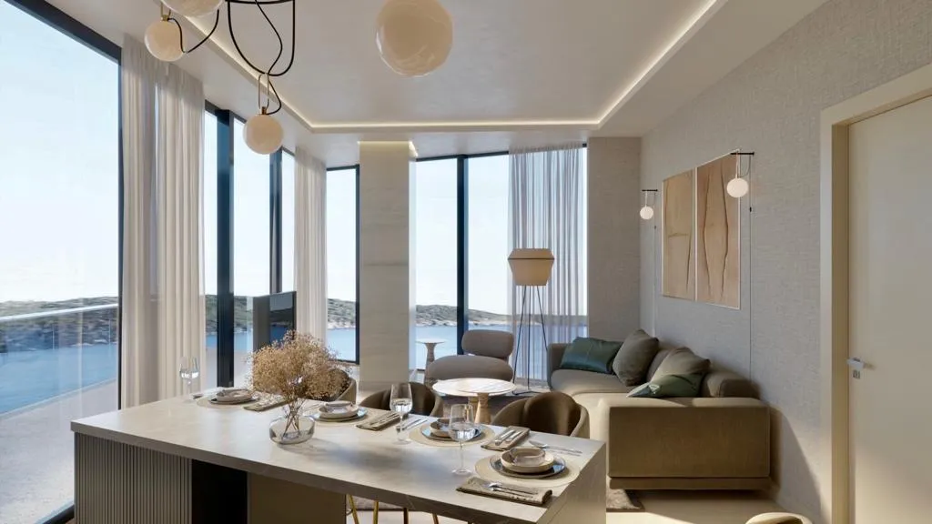 Luxury apartments under construction first line to the sea